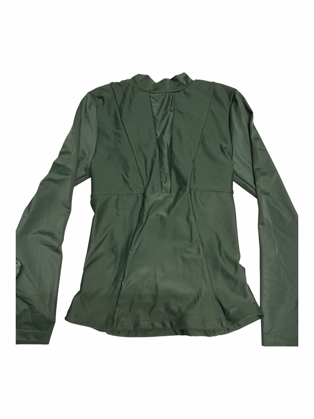 NEW Mikoh “Lowers” Women’s Long Sleeve Rash Guard Swim Shirt in dark green XS